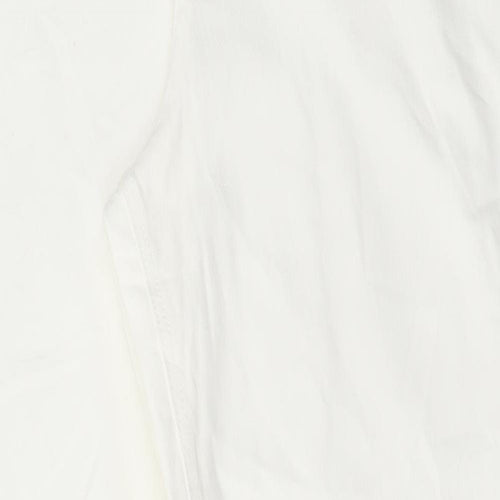 Ruth Langford Womens White Cotton Straight Jeans Size 18 L31 in Regular Button