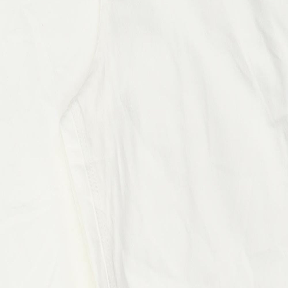 Ruth Langford Womens White Cotton Straight Jeans Size 18 L31 in Regular Button