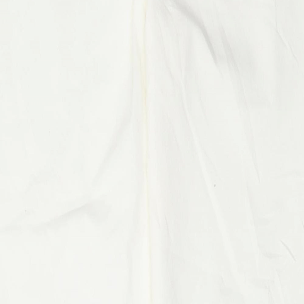 Ruth Langford Womens White Cotton Straight Jeans Size 18 L31 in Regular Button