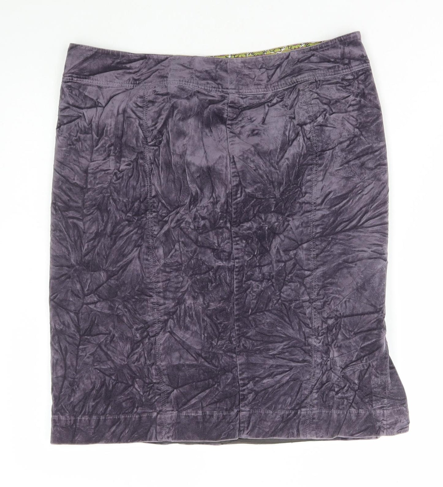 Boden Womens Purple Cotton A-Line Skirt Size 14 Zip