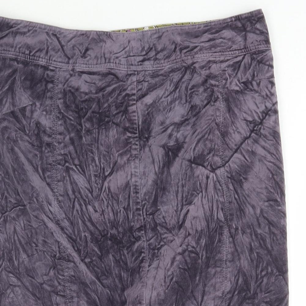 Boden Womens Purple Cotton A-Line Skirt Size 14 Zip