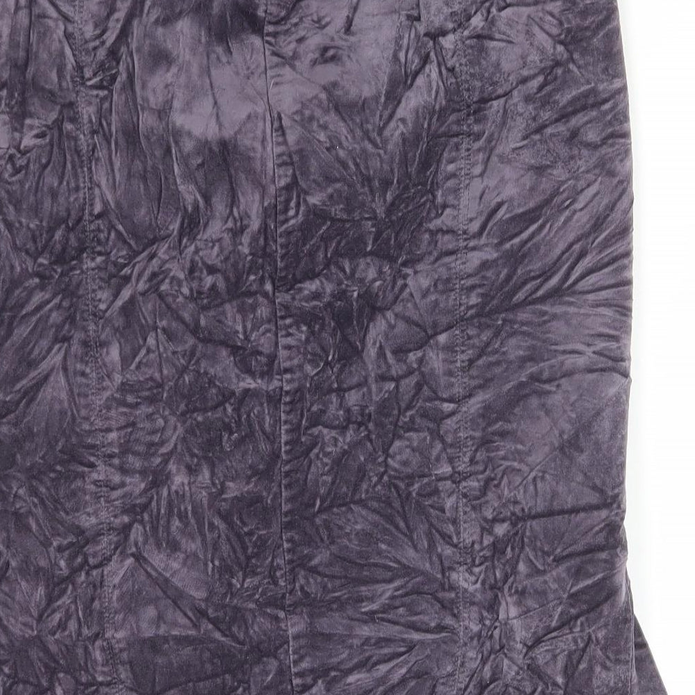 Boden Womens Purple Cotton A-Line Skirt Size 14 Zip