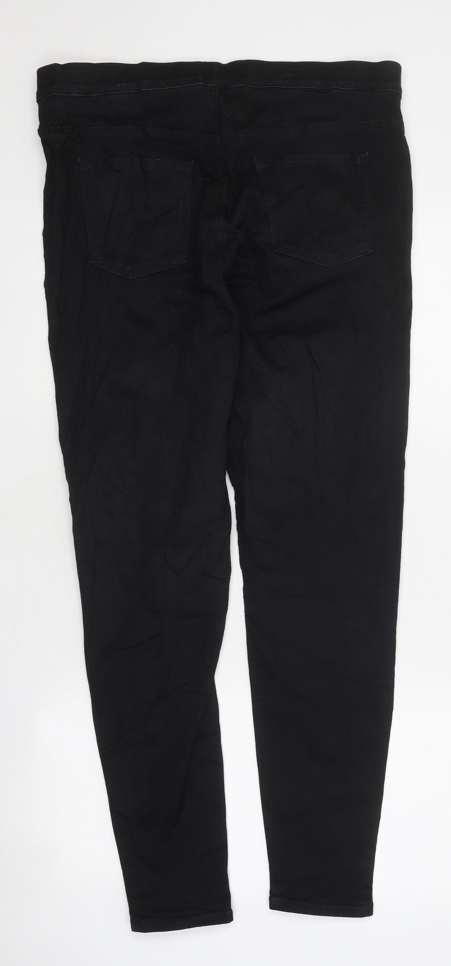 Marks and Spencer Womens Black Cotton Jegging Trousers Size 16 L38 in Regular