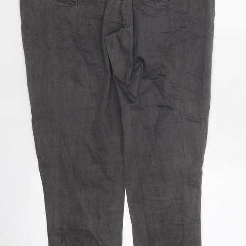 Marks and Spencer Womens Grey Cotton Jegging Trousers Size 14 L38 in Regular