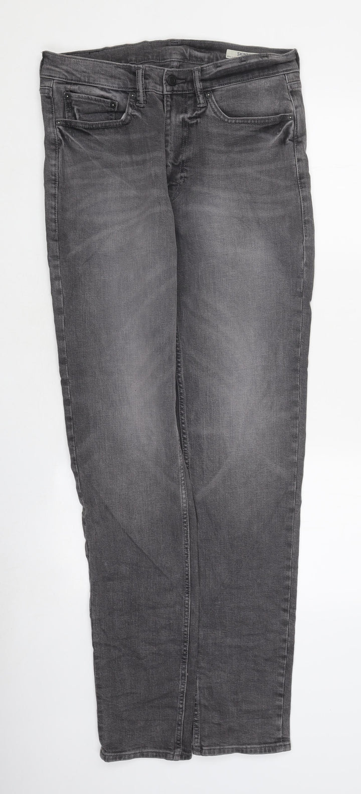 Marks and Spencer Womens Grey Coir Skinny Jeans Size 12 L32 in Regular Zip