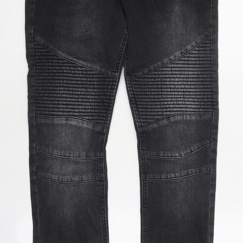 Preworn Womens Black Cotton Skinny Jeans Size 2XS L38 in Regular Zip