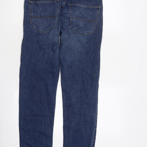 Marks and Spencer Womens Blue Cotton Skinny Jeans Size 10 L35 in Regular Zip