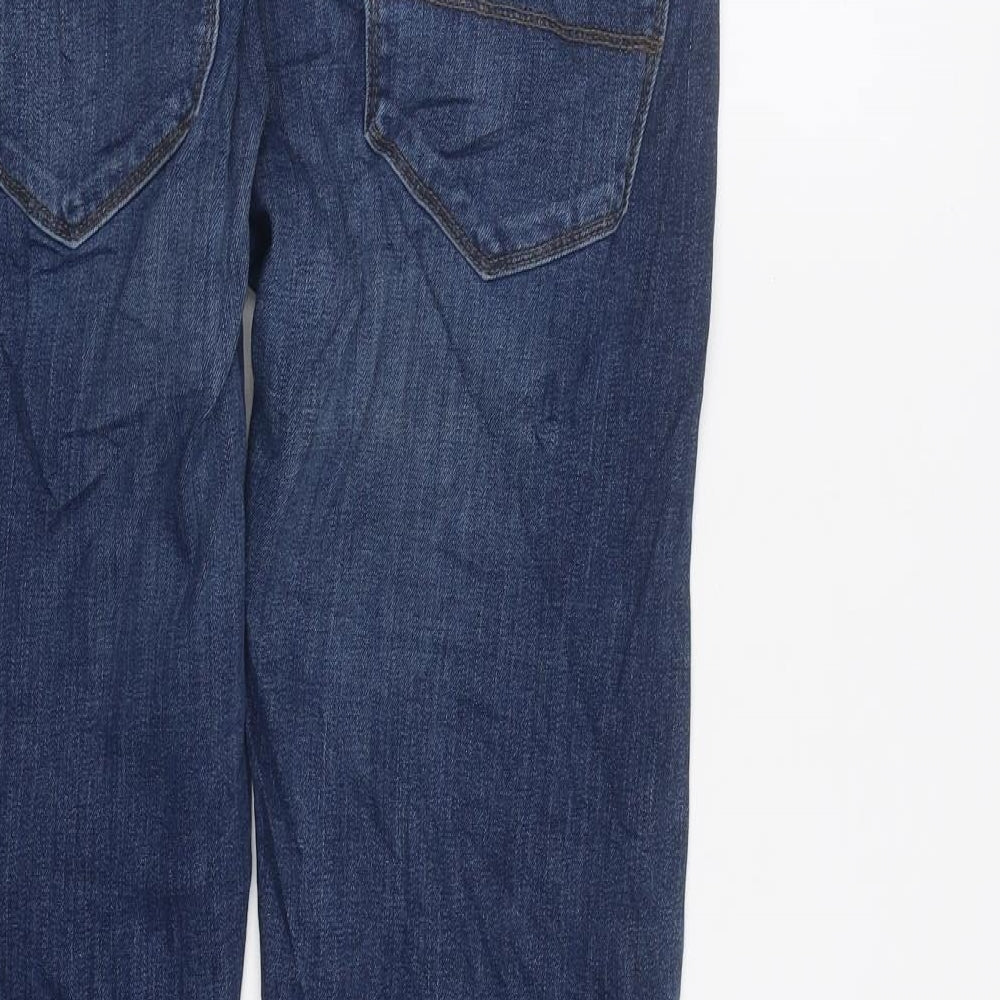 Marks and Spencer Womens Blue Cotton Skinny Jeans Size 10 L35 in Regular Zip