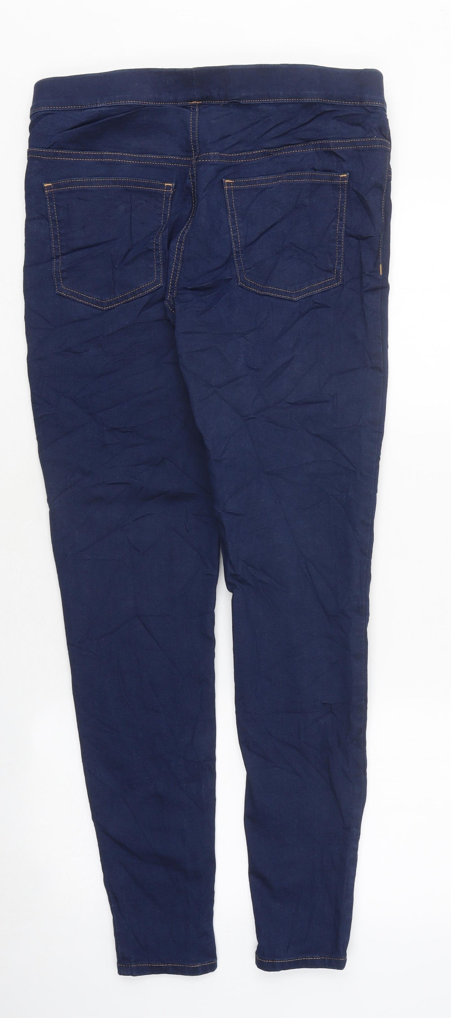 Marks and Spencer Womens Blue Cotton Jegging Trousers Size 12 L34 in Regular