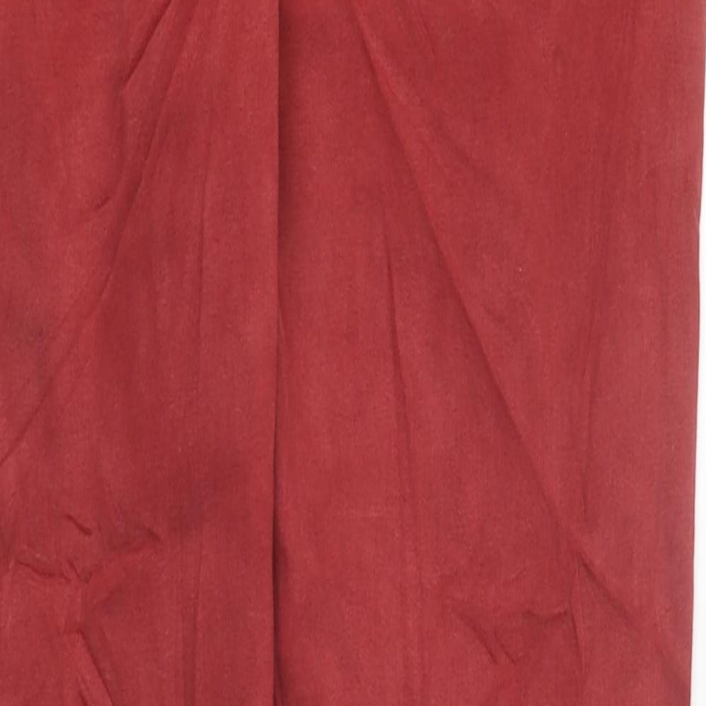 Marks and Spencer Womens Red Cotton Skinny Jeans Size 12 L36 in Regular Zip