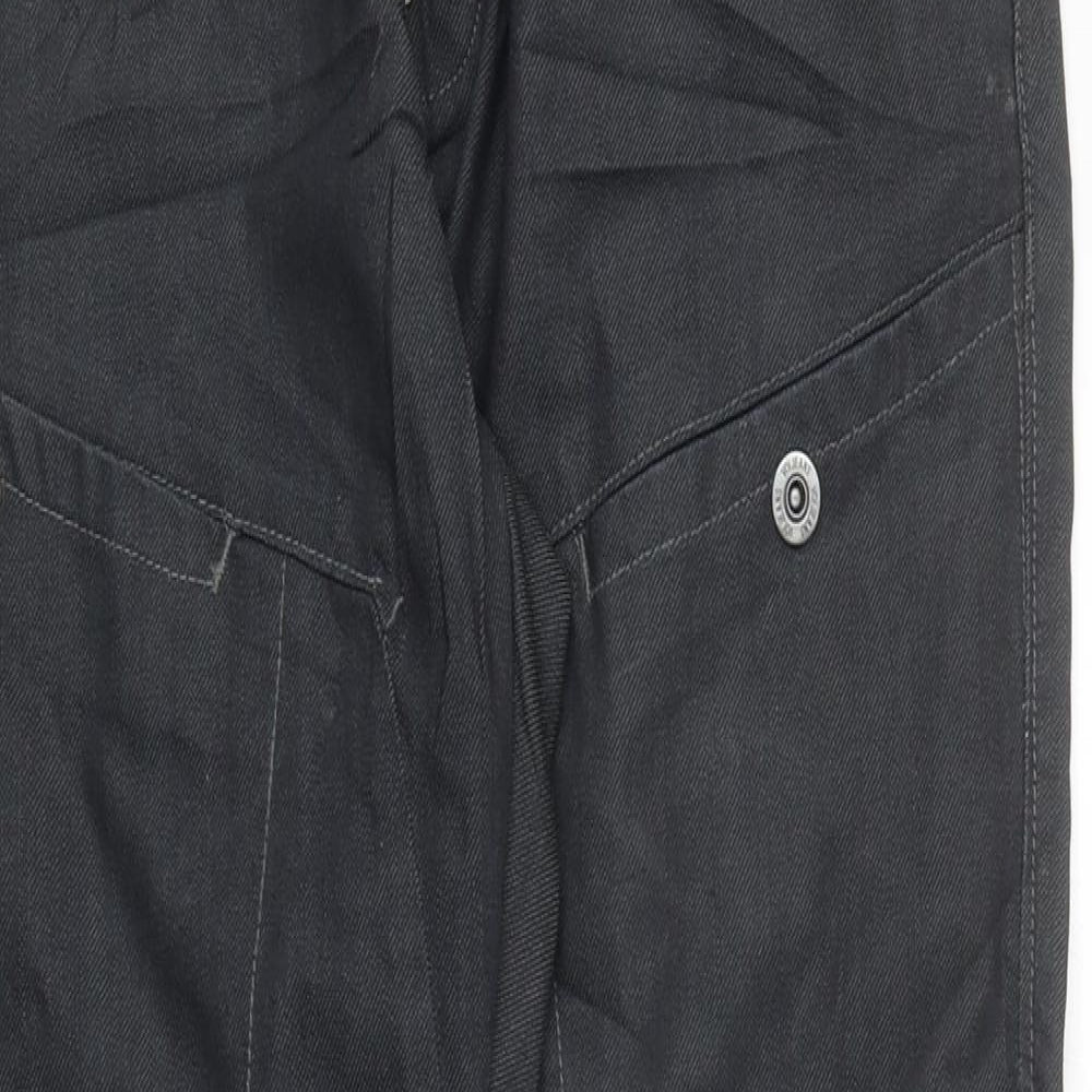 Voi Mens Black Cotton Chino Shorts Size L Regular Button