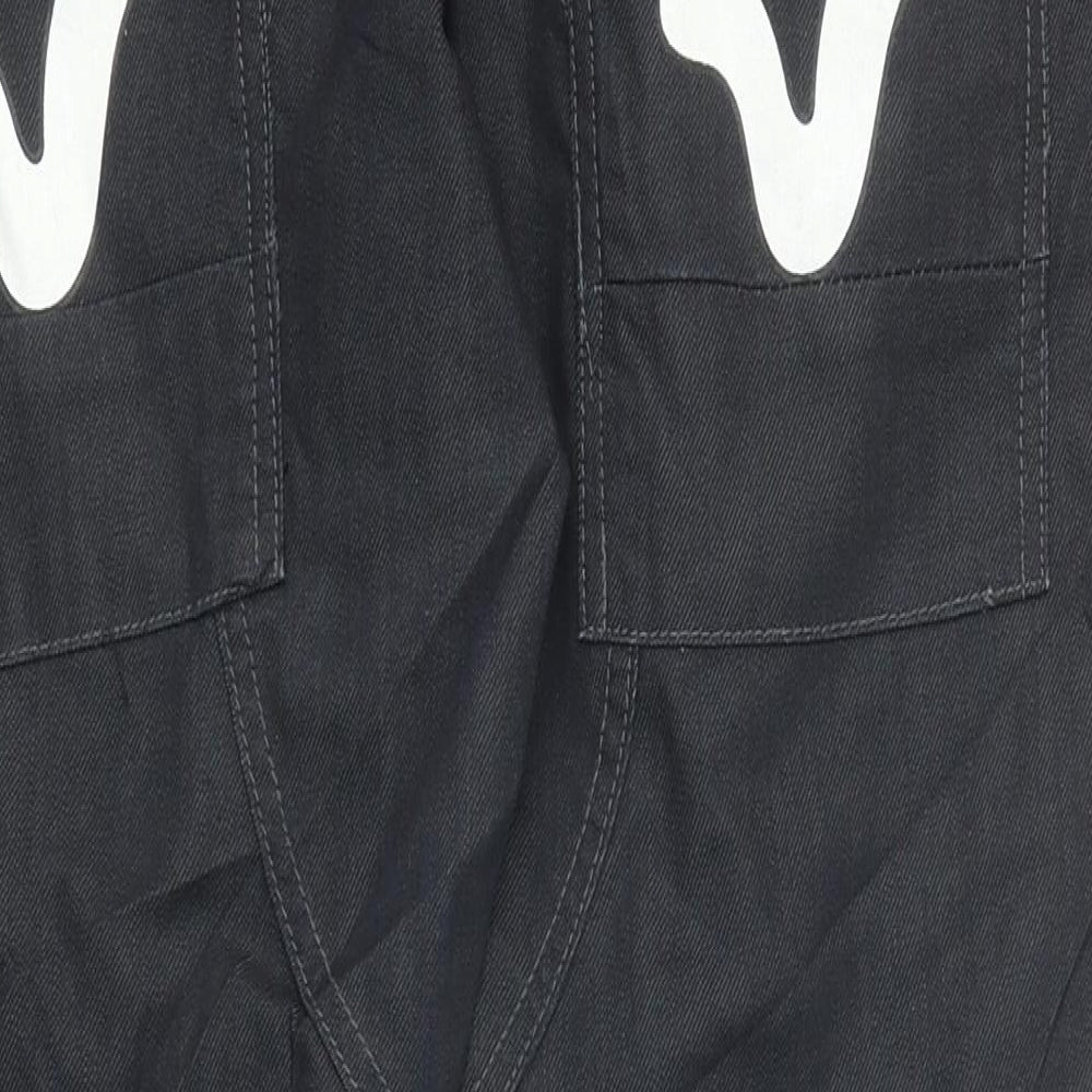 Voi Mens Black Cotton Chino Shorts Size L Regular Button