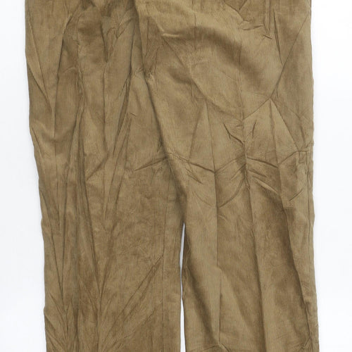 Marks and Spencer Mens Beige Cotton Straight Jeans Size M L33 in Regular Zip