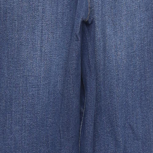 Preworn Womens Blue Cotton Straight Jeans Size M L37 in Regular Zip