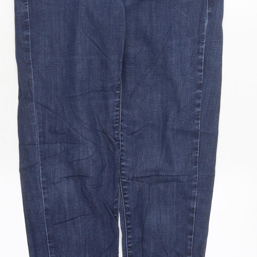 Marks and Spencer Womens Blue Cotton Skinny Jeans Size 10 L37 in Regular Zip