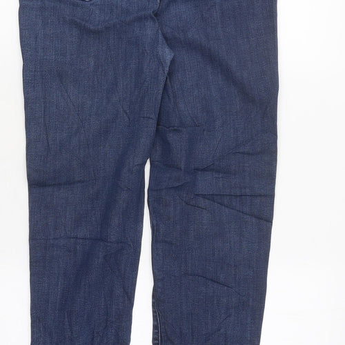 Marks and Spencer Womens Blue Cotton Skinny Jeans Size 10 L37 in Regular Zip
