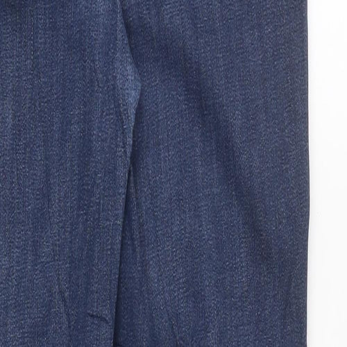 Marks and Spencer Womens Blue Cotton Skinny Jeans Size 10 L37 in Regular Zip
