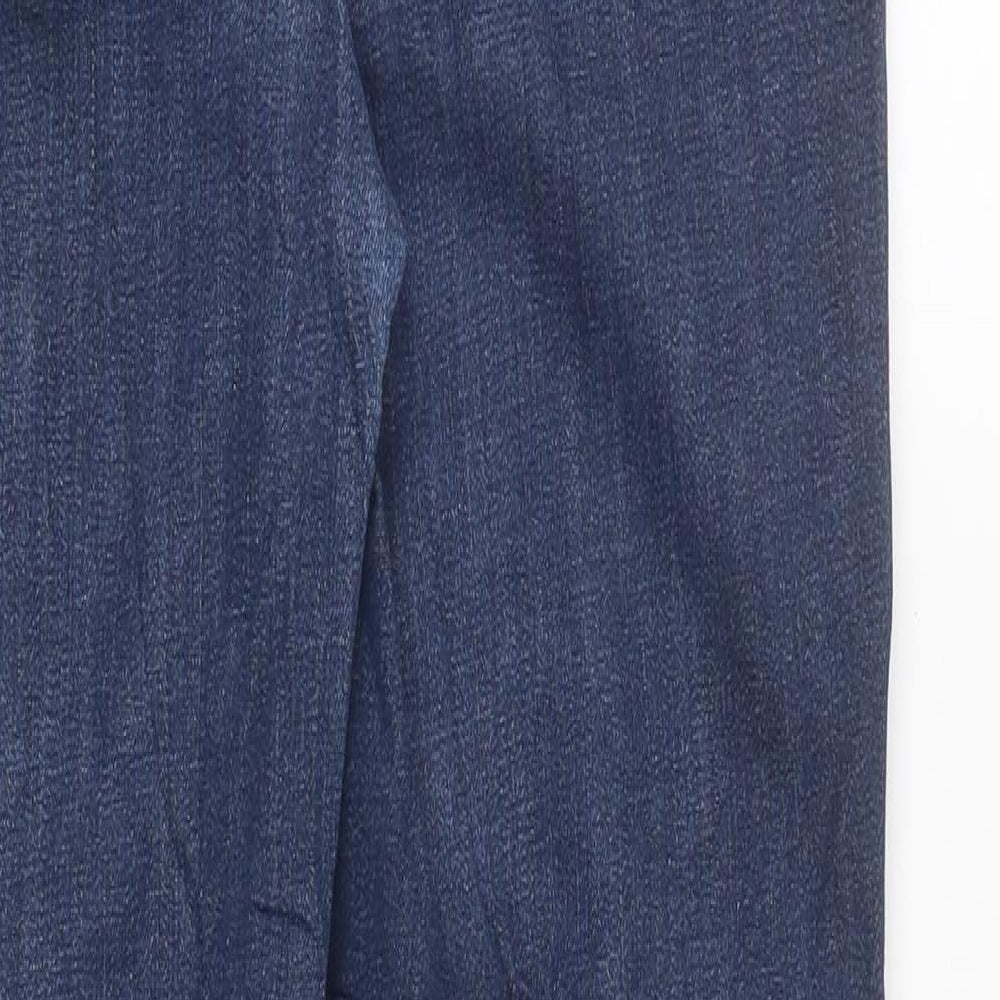 Marks and Spencer Womens Blue Cotton Skinny Jeans Size 10 L37 in Regular Zip