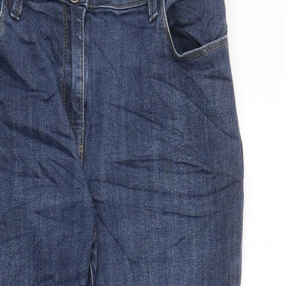NEXT Womens Blue Cotton Skinny Jeans Size 12 L34 in Regular Zip