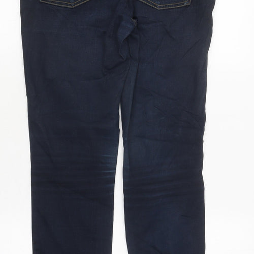 American Eagle Outfitters Womens Blue Cotton Jegging Trousers Size 6 L36 in Extra-Slim Zip