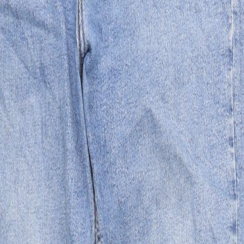 Topshop Womens Blue Cotton Skinny Jeans Size 14 L32 in Regular Zip