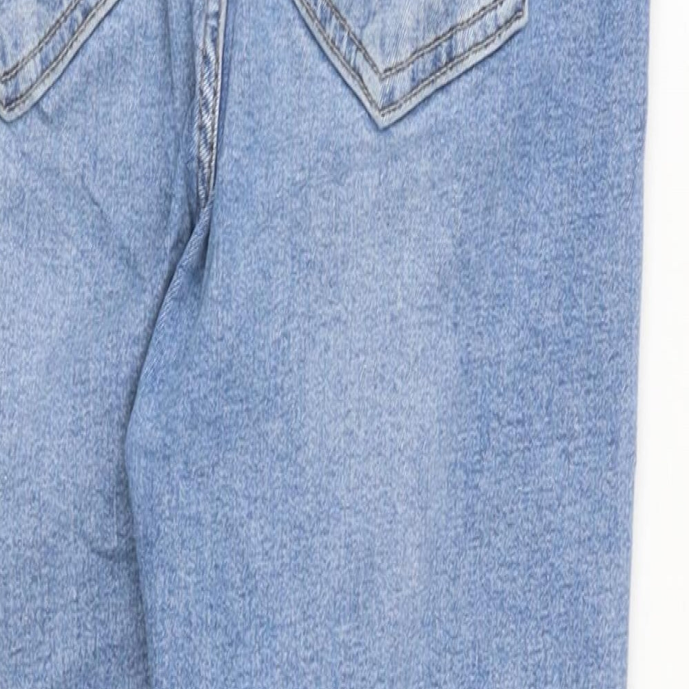Topshop Womens Blue Cotton Skinny Jeans Size 14 L32 in Regular Zip