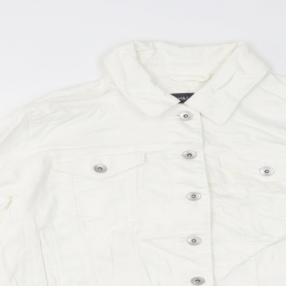 Marks and Spencer Womens White Jacket Size 18 Button
