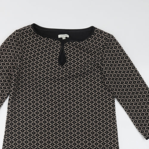 Max Studio Womens Brown Gingham Polyester A-Line Size M Round Neck Hook & Loop