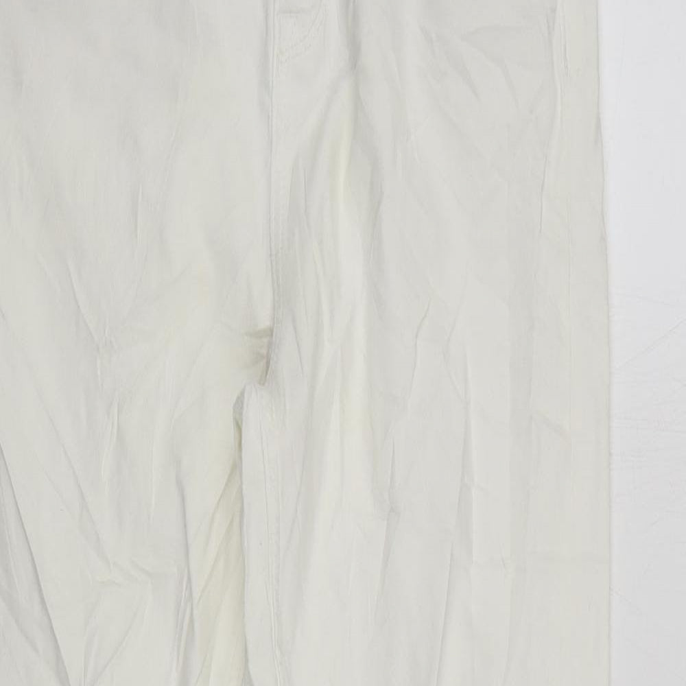 Marks and Spencer Womens White Cotton Skinny Jeans Size 12 L28 in Regular Zip