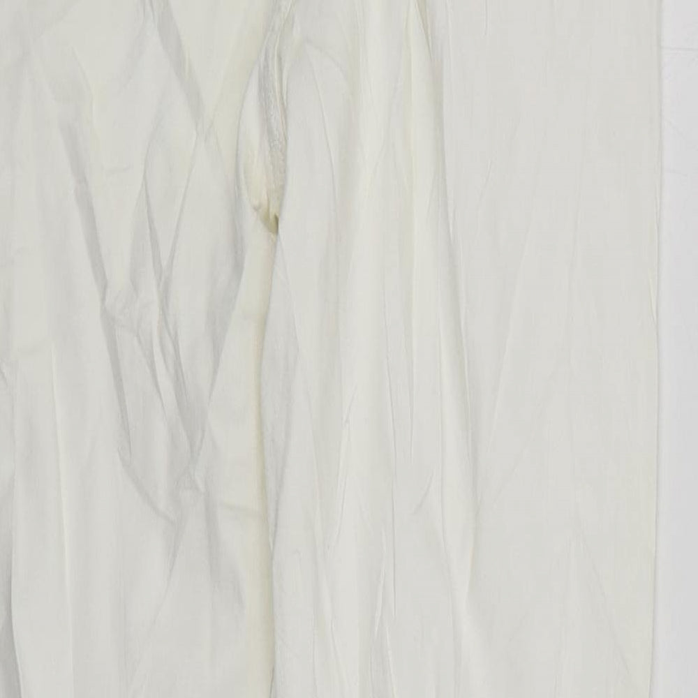 Marks and Spencer Womens White Cotton Skinny Jeans Size 12 L28 in Regular Zip