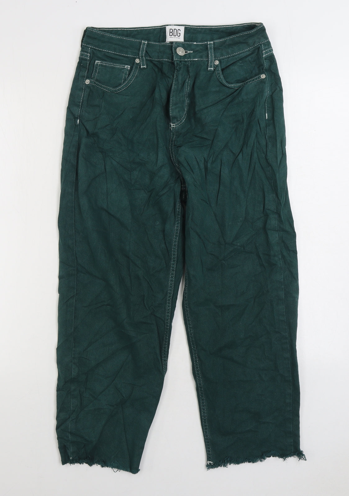 BDG Urban Outfitters Womens Green Cotton Cropped Jeans Size 29 in L28 in Regular Zip