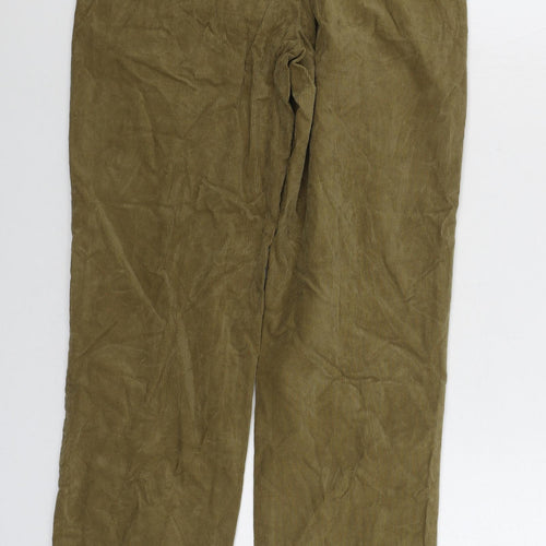 Marks and Spencer Mens Brown Cotton Trousers Size 30 in L33 in Regular Zip