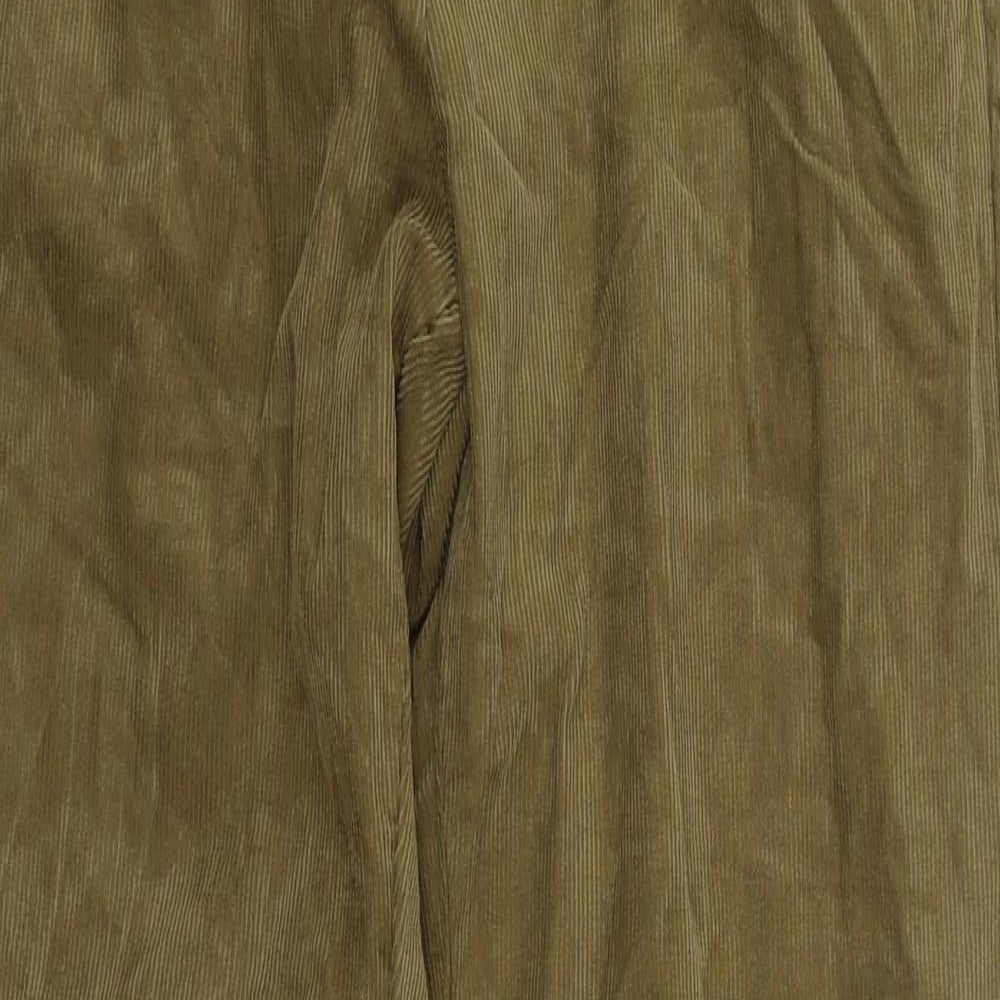 Marks and Spencer Mens Brown Cotton Trousers Size 30 in L33 in Regular Zip