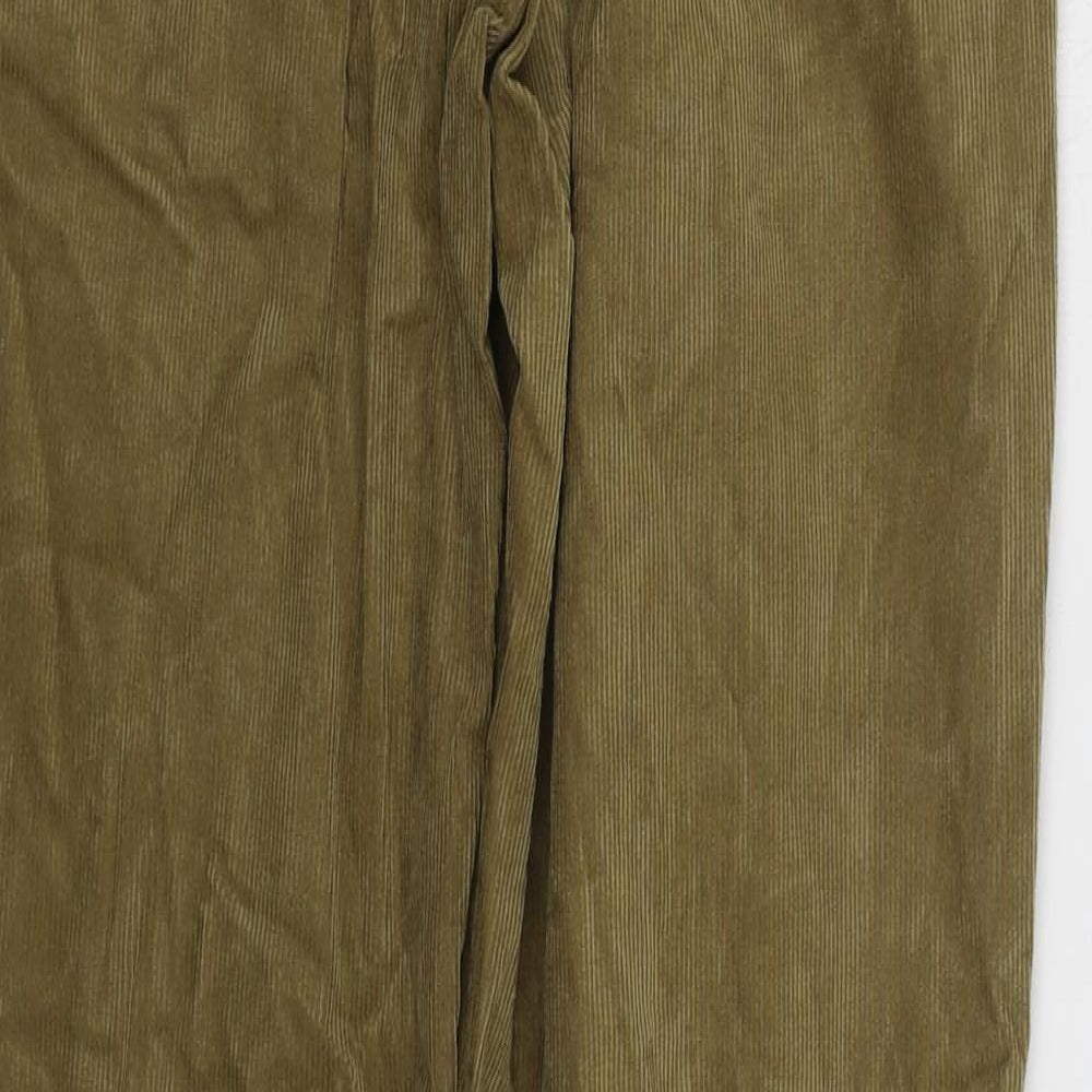 Marks and Spencer Mens Brown Cotton Trousers Size 30 in L33 in Regular Zip