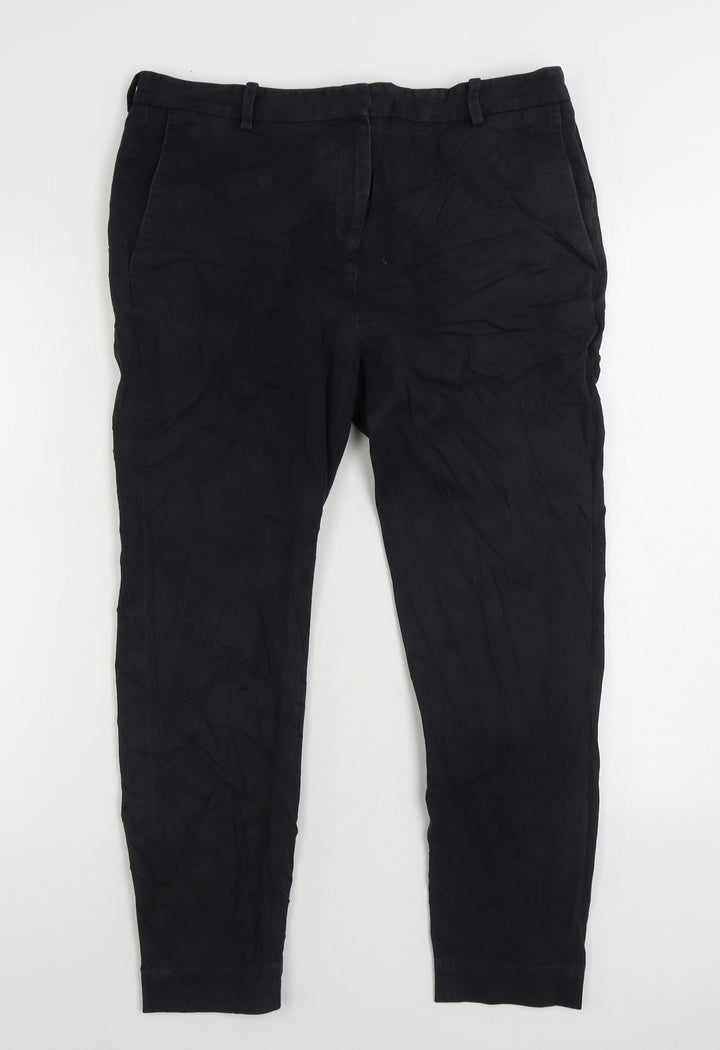 Stockholm Atelier Womens Black Cotton Straight Jeans Size 12 L25 in Regular Zip