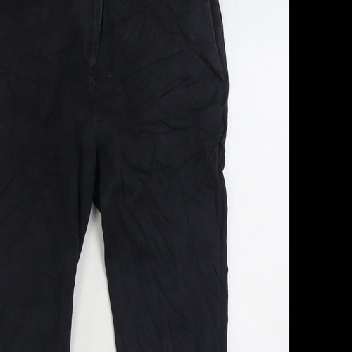 Stockholm Atelier Womens Black Cotton Straight Jeans Size 12 L25 in Regular Zip
