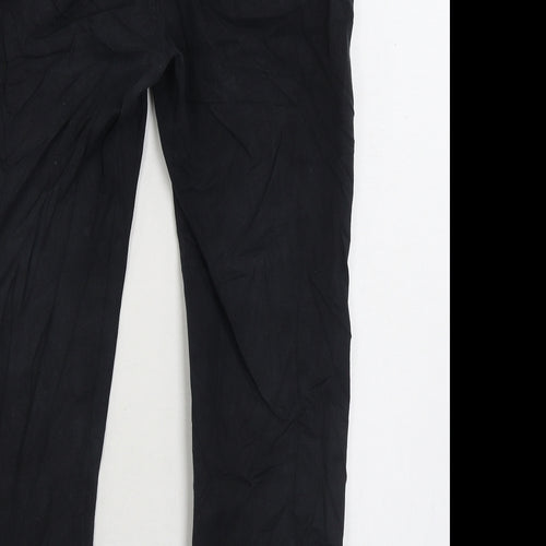 Stockholm Atelier Womens Black Cotton Straight Jeans Size 12 L25 in Regular Zip