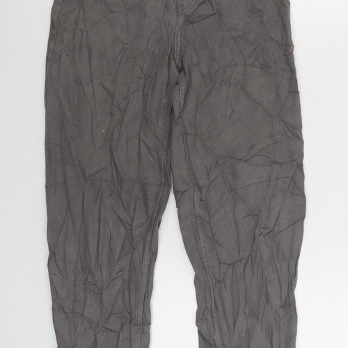 Divided by H&M Womens Grey Cotton Straight Jeans Size 8 L28 in Regular Zip