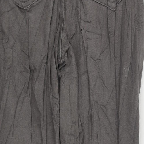 Divided by H&M Womens Grey Cotton Straight Jeans Size 8 L28 in Regular Zip