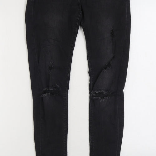 H&M Womens Black Cotton Skinny Jeans Size 6 L28 in Regular Zip