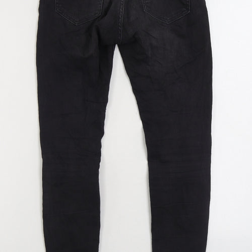 H&M Womens Black Cotton Skinny Jeans Size 6 L28 in Regular Zip