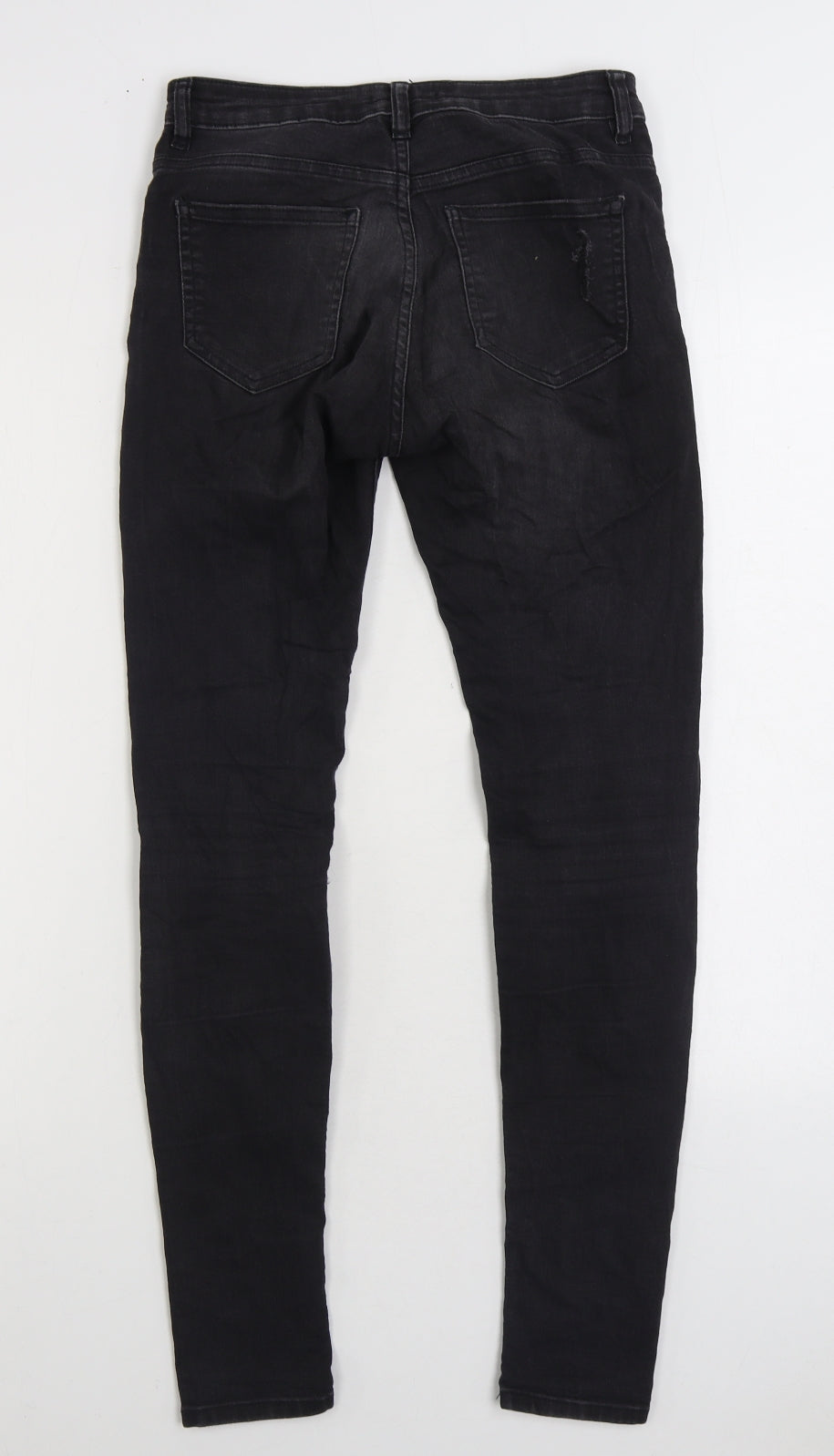 H&M Womens Black Cotton Skinny Jeans Size 6 L28 in Regular Zip