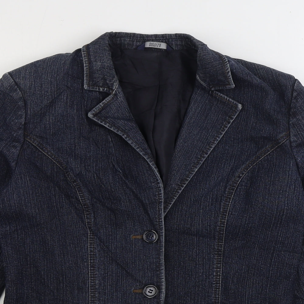 Marks and Spencer Womens Blue Jacket Size S Button