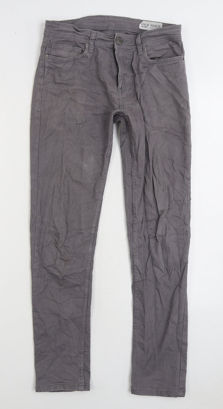 Denim & Co. Mens Grey Cotton Skinny Jeans Size 28 in L30 in Regular Zip