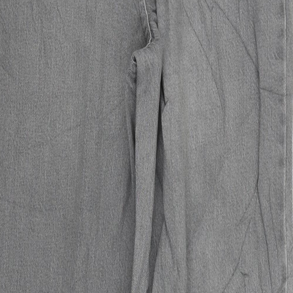 Marks and Spencer Womens Grey Cotton Tapered Jeans Size 8 L28 in Regular Zip