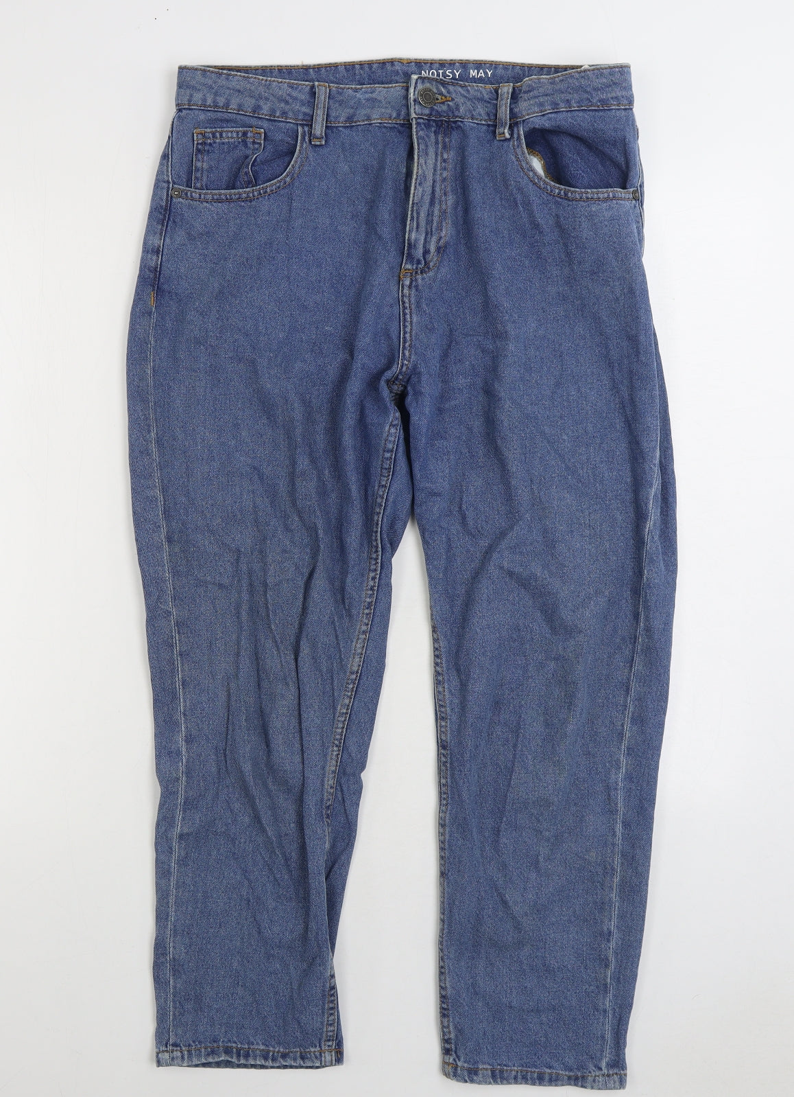 Noisy may Mens Blue Cotton Straight Jeans Size 32 in L30 in Regular Zip