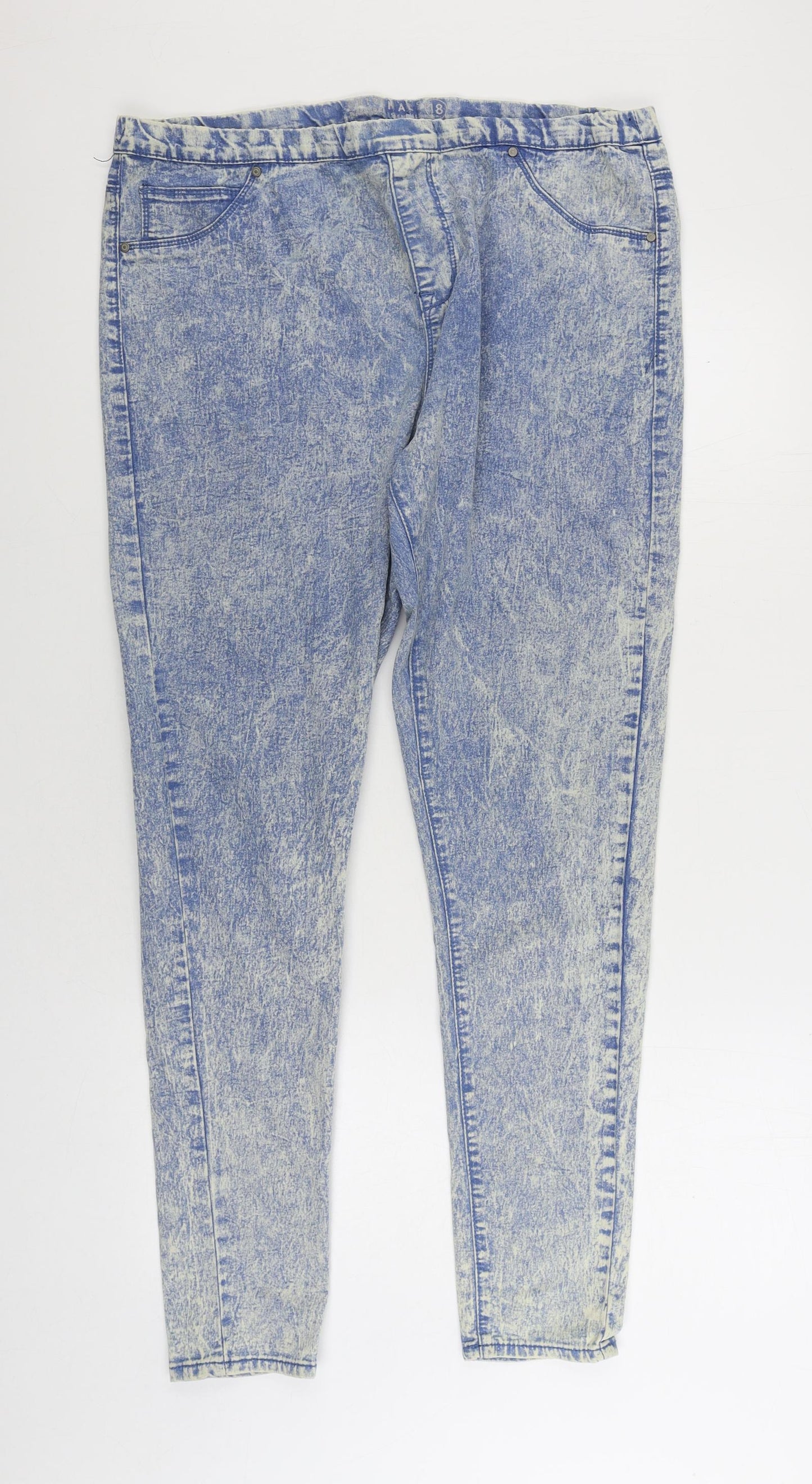 Originals Womens Blue Cotton Jegging Jeans Size 18 L28 in Regular - Acid Wash