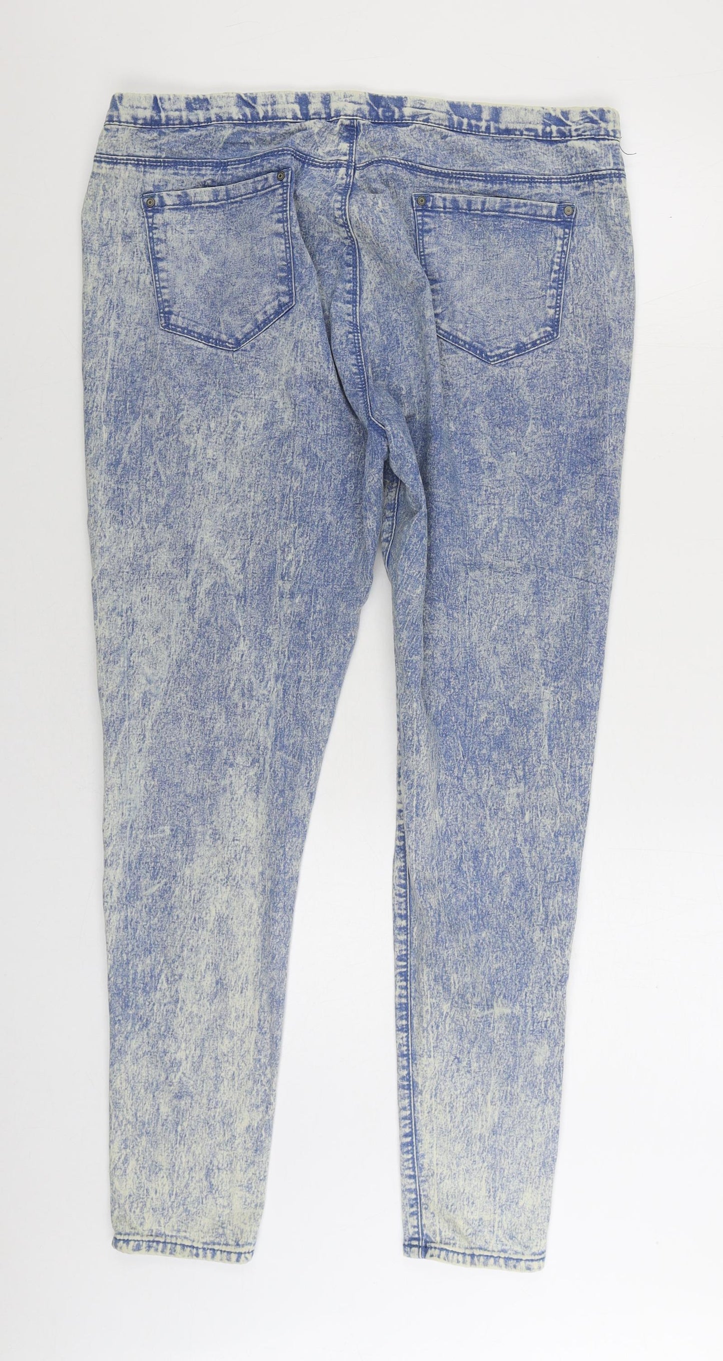 Originals Womens Blue Cotton Jegging Jeans Size 18 L28 in Regular - Acid Wash