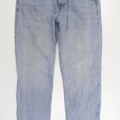 NEXT Womens Blue Cotton Straight Jeans Size 38 in L31 in Regular Zip