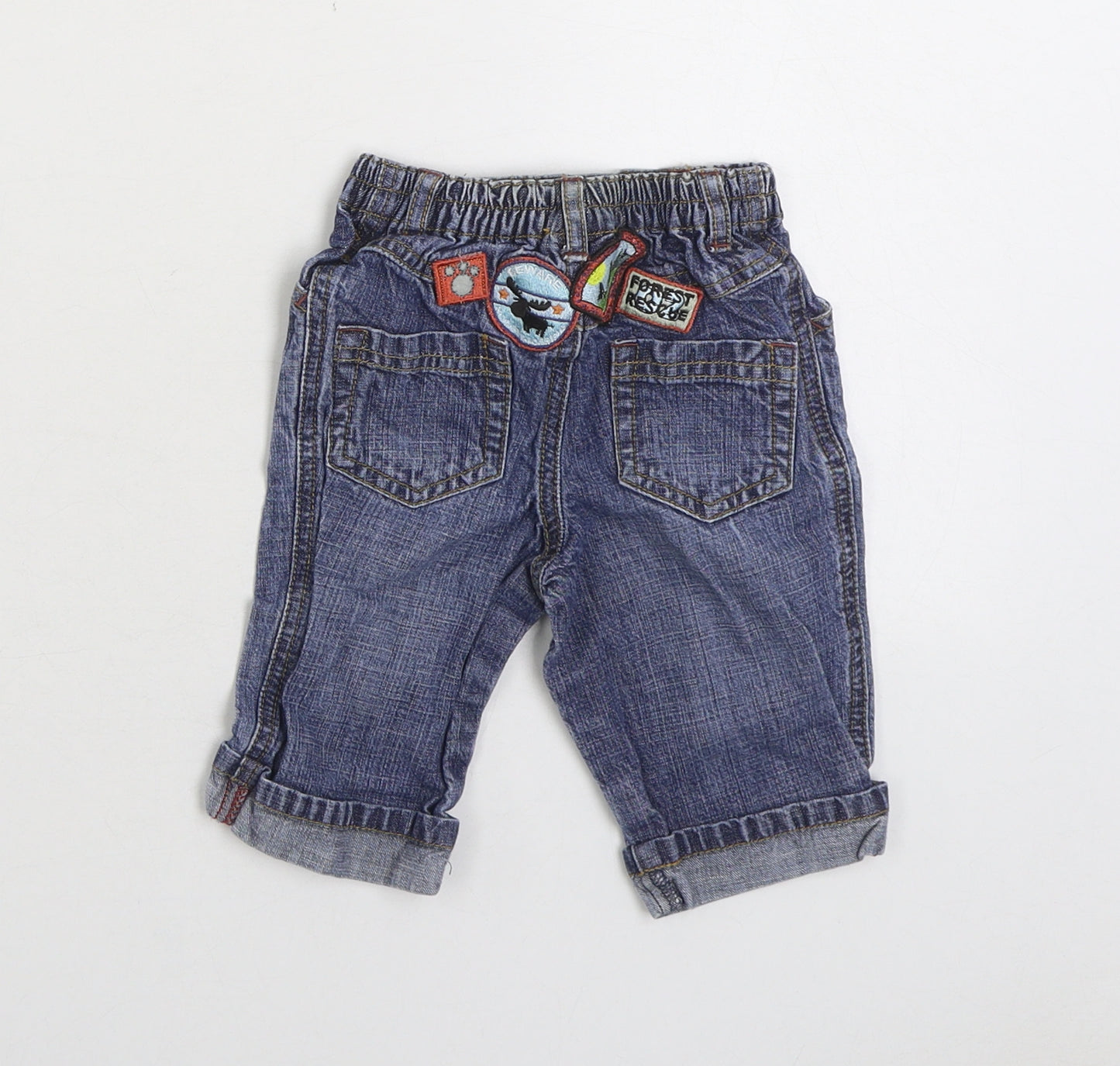 NEXT Boys Blue 100% Cotton Jogger Jeans Size 3-6 Months Pullover